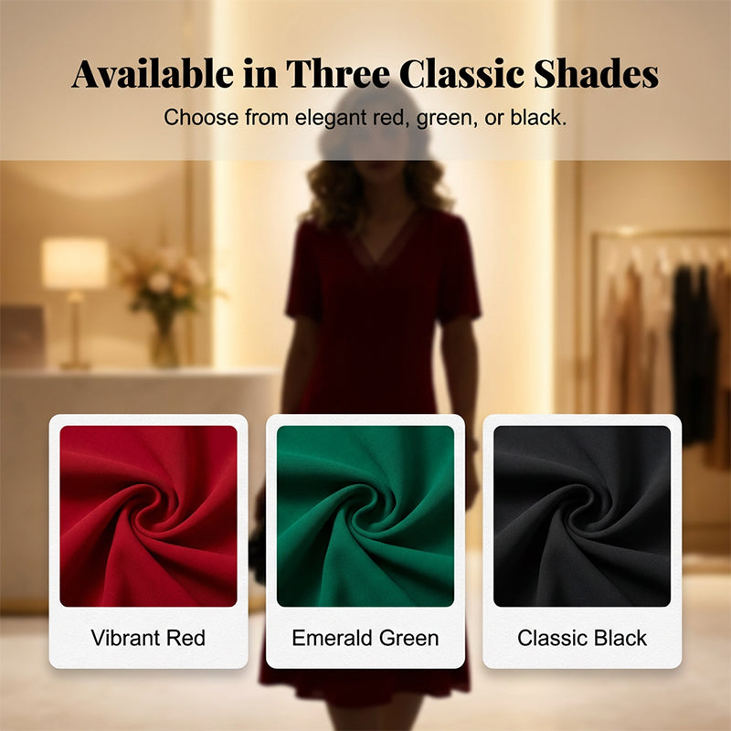 Women's Elegant V-Neck Mesh Dress