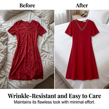 Women's Elegant V-Neck Mesh Dress