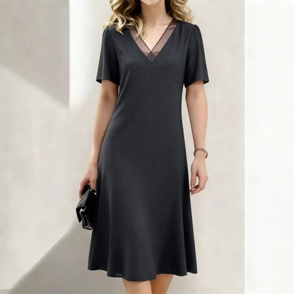 Women's Elegant V-Neck Mesh Dress
