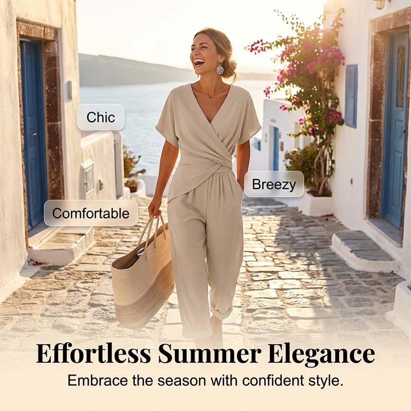 Elegant Solid Color Two-Piece Set