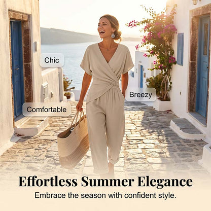 Elegant Solid Color Two-Piece Set