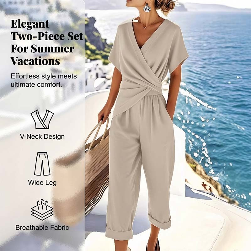 Elegant Solid Color Two-Piece Set