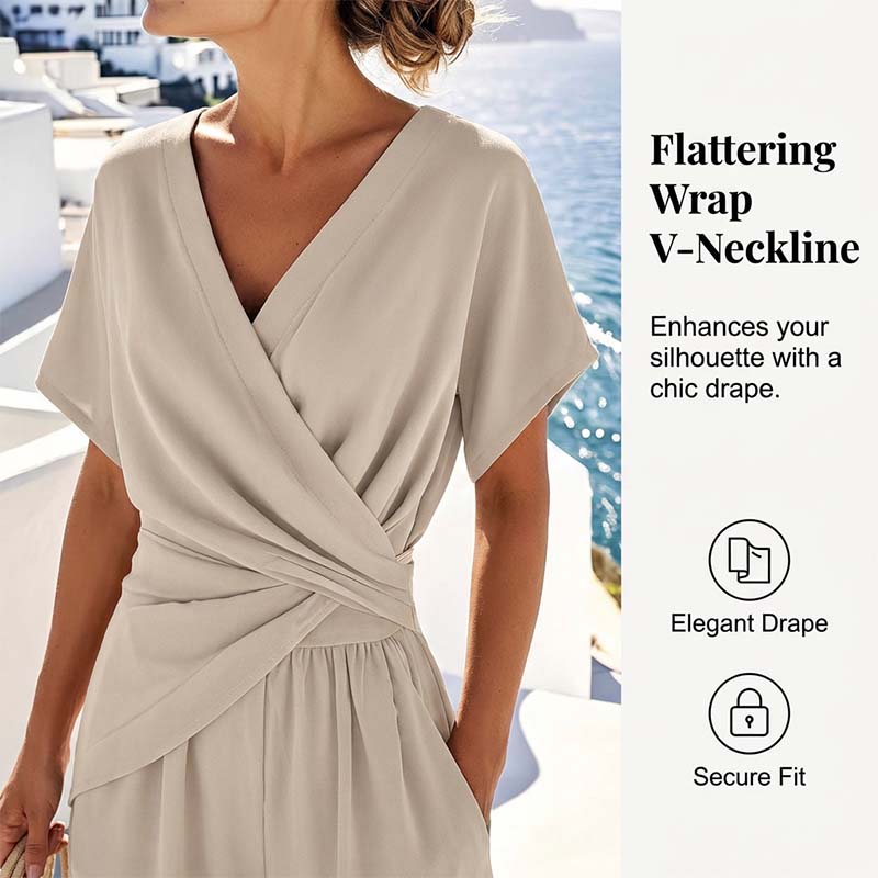 Elegant Solid Color Two-Piece Set