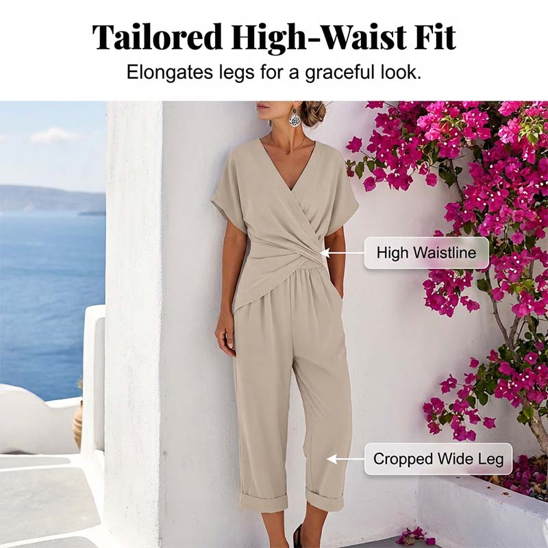 Elegant Solid Color Two-Piece Set
