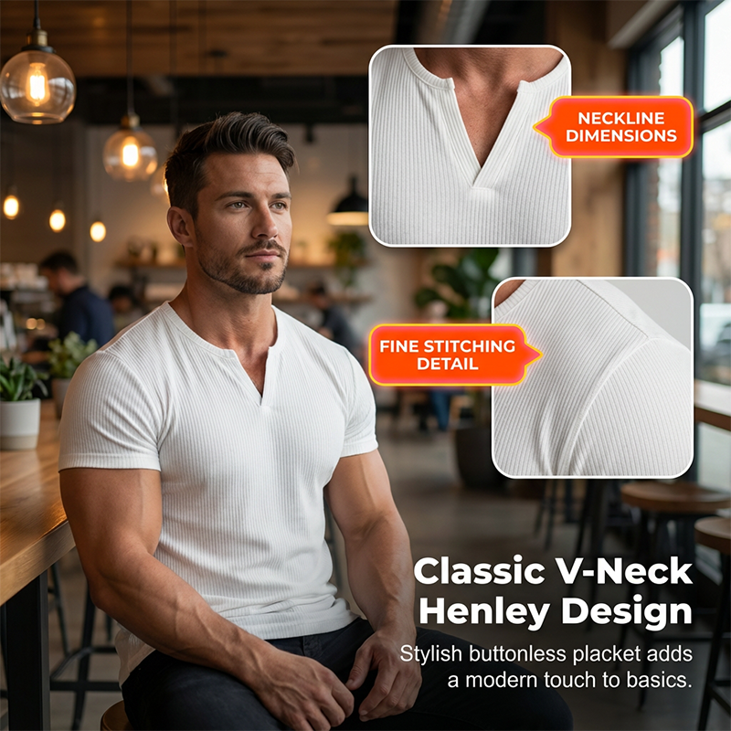 Men's Slim Solid Henley Shirt