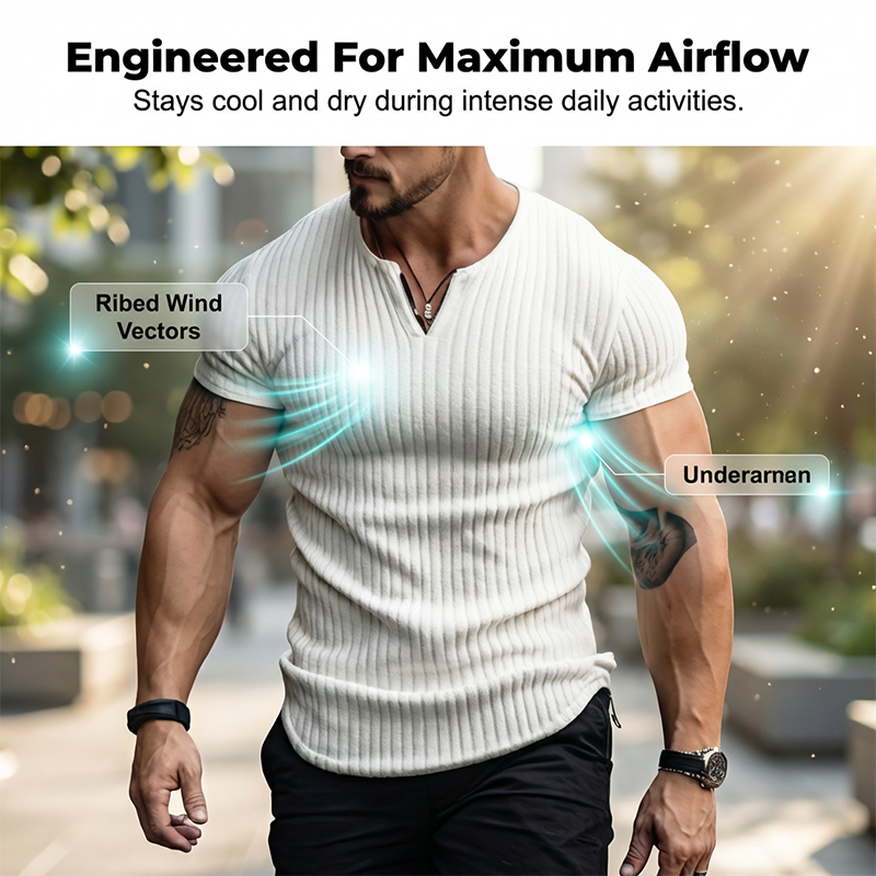 Men's Slim Solid Henley Shirt