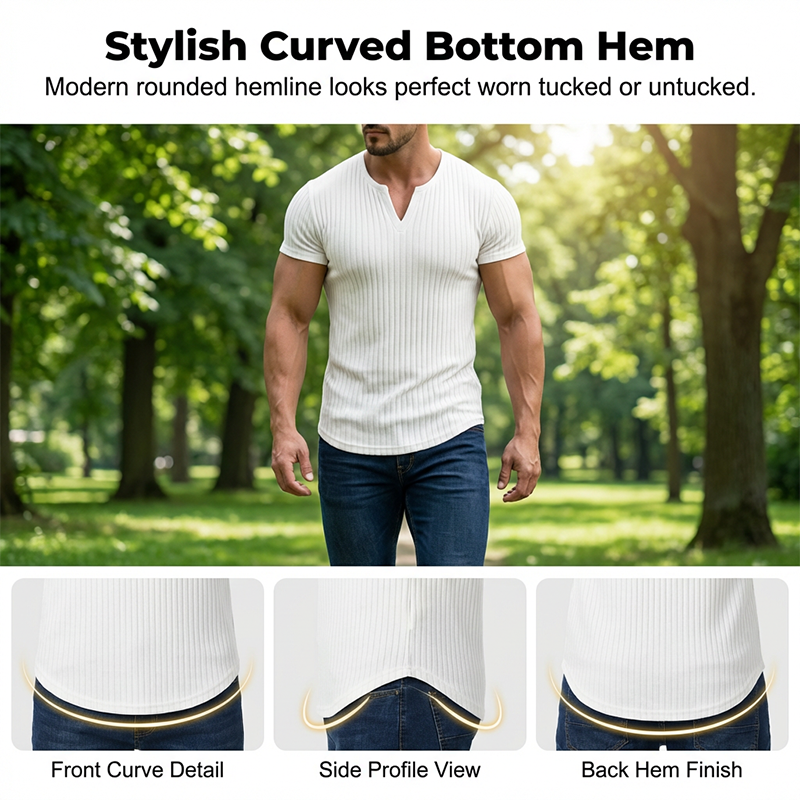 Men's Slim Solid Henley Shirt