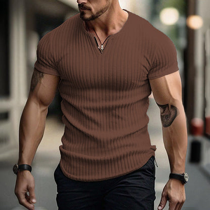 Men's Slim Solid Henley Shirt