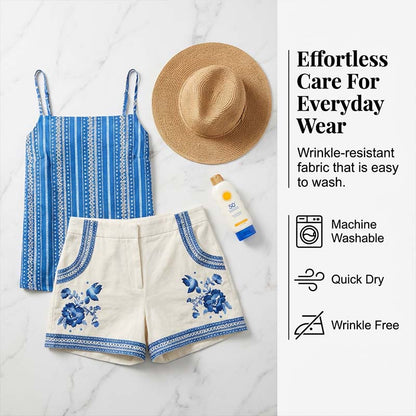 Bohemian Bird Print 2-Piece Short Set