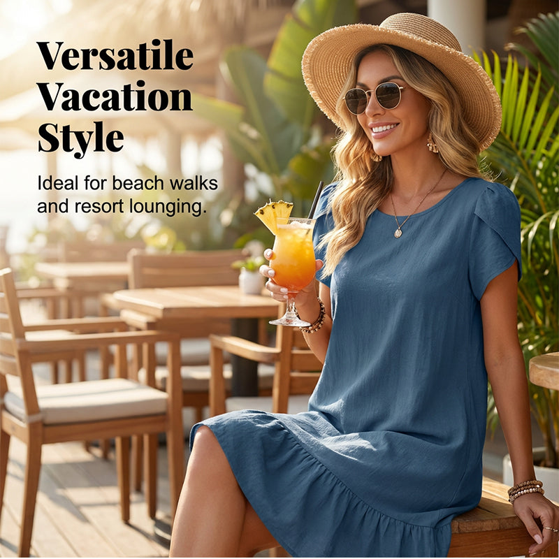 Women's Summer Casual Ruffle Hem Dress