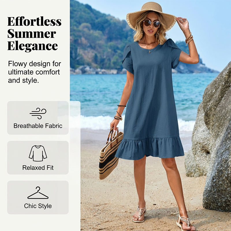 Women's Summer Casual Ruffle Hem Dress