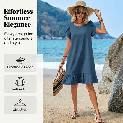 Women's Summer Casual Ruffle Hem Dress