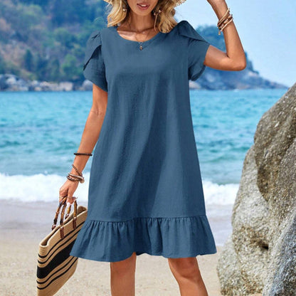 Women's Summer Casual Ruffle Hem Dress