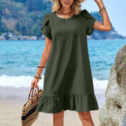 Women's Summer Casual Ruffle Hem Dress