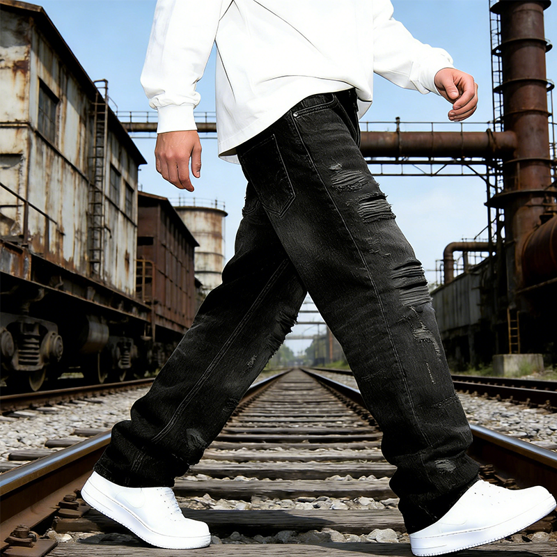 ✅ Hot-selling style – 50% OFF for a limited time!    Casual Straight Leg Denim with Patch Details