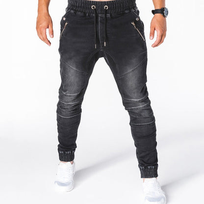 ⏰  💖50% off!💖Men's Slim-Fit Denim Joggers with Zipper Pockets
