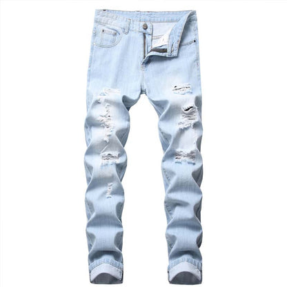 Men's Slim Straight Ripped Jeans