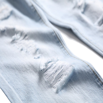 Men's Slim Straight Ripped Jeans