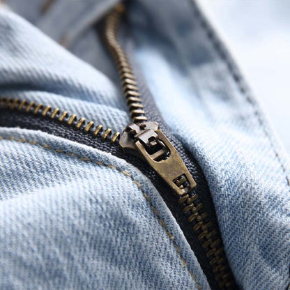 Men's Slim Straight Ripped Jeans