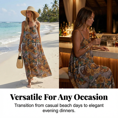 Women's Summer Backless Spaghetti Strap Maxi Dress