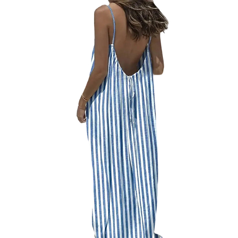Women's Summer Backless Spaghetti Strap Maxi Dress