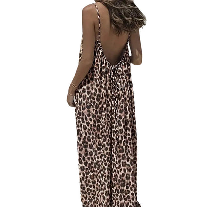 Women's Summer Backless Spaghetti Strap Maxi Dress