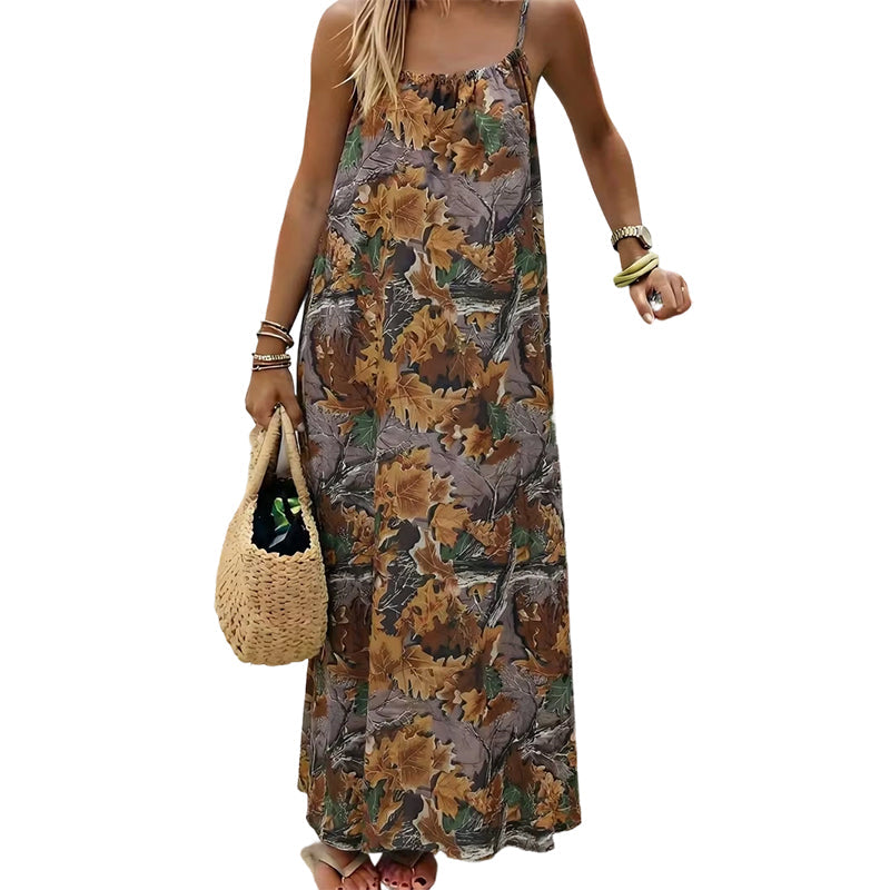 Women's Summer Backless Spaghetti Strap Maxi Dress