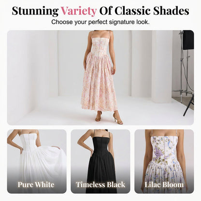 Elegant Floral Corset Maxi Dress