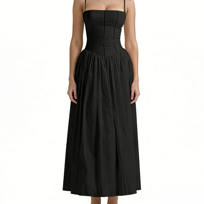 Elegant Floral Corset Maxi Dress