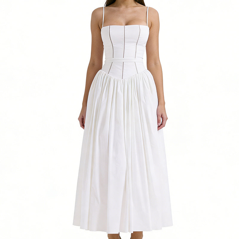 Elegant Floral Corset Maxi Dress