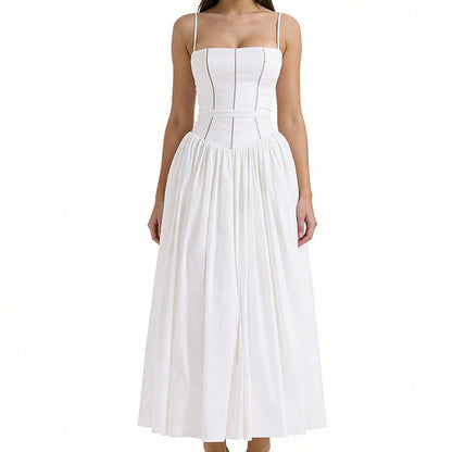 Elegant Floral Corset Maxi Dress