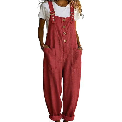 🌿Summer Sale - 50% OFF!👖Women's Casual Button-Front Overalls