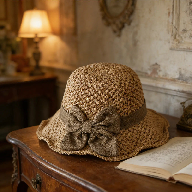 🧢 49% OFF NOW! 🌞 Elegant Woven Straw Sun Hat with Bow – Breathable, Foldable & Perfect for Beach & Travel 👒
