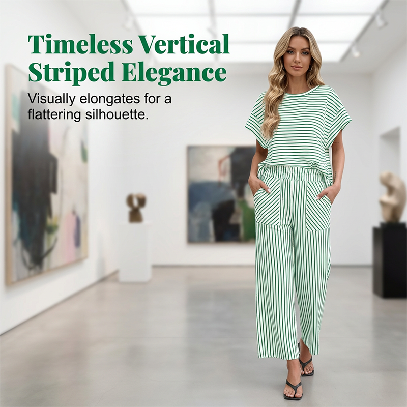 Women's Striped 2-Piece Lounge Set