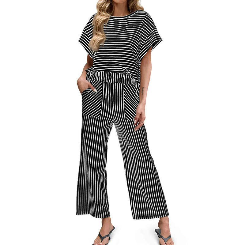 Women's Striped 2-Piece Lounge Set