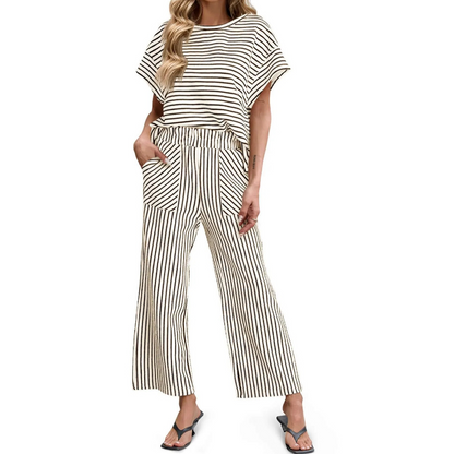 Women's Striped 2-Piece Lounge Set