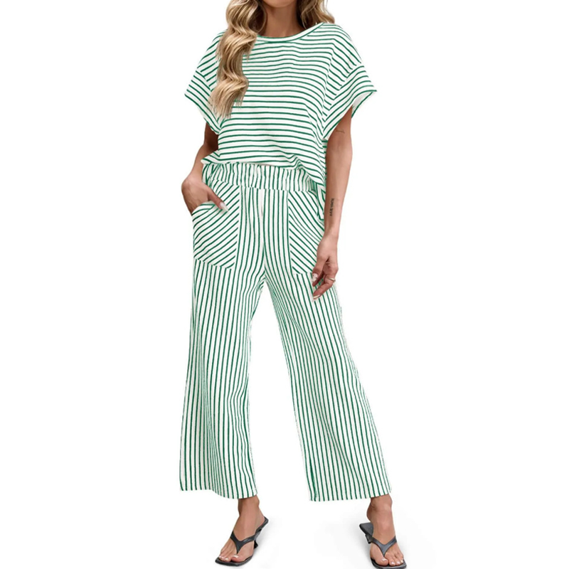 Women's Striped 2-Piece Lounge Set