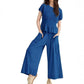 🔥Hot Deals-Women’s Pleated Top & Wide-Leg Pants Set