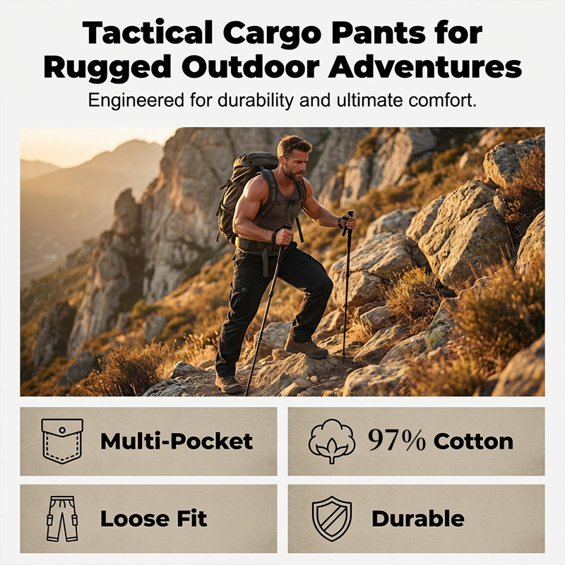 👖 50% OFF NOW! 🛠️ Men's Cotton Cargo Tactical Pants – Multi-Pocket, Reinforced Construction & Adjustable Waist