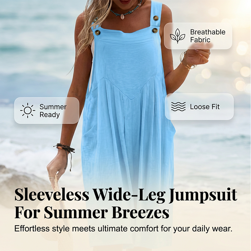 🌸 LIMITED TIME 50% OFF! ✨Sleeveless Wide-Leg Jumpsuit For Summer Breezes