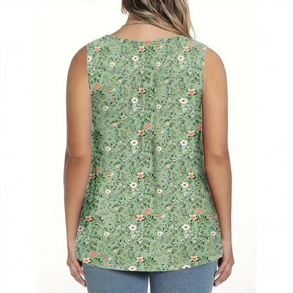 👚 50% OFF NOW! 🌸 Women's Printed Button Sleeveless Top – Breathable Fabric, Cute Pattern & Perfect for Summer Days ☀️