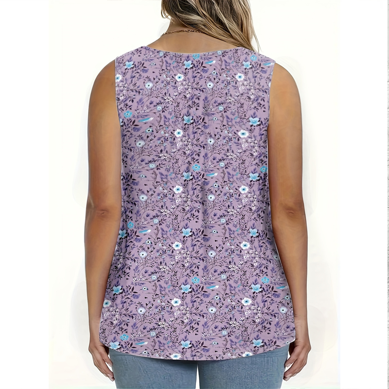 👚 50% OFF NOW! 🌸 Women's Printed Button Sleeveless Top – Breathable Fabric, Cute Pattern & Perfect for Summer Days ☀️