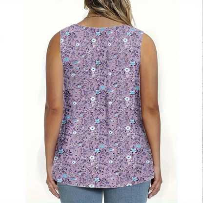 👚 50% OFF NOW! 🌸 Women's Printed Button Sleeveless Top – Breathable Fabric, Cute Pattern & Perfect for Summer Days ☀️