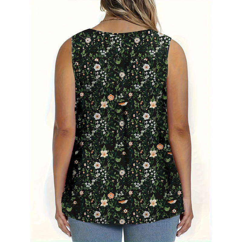 👚 50% OFF NOW! 🌸 Women's Printed Button Sleeveless Top – Breathable Fabric, Cute Pattern & Perfect for Summer Days ☀️