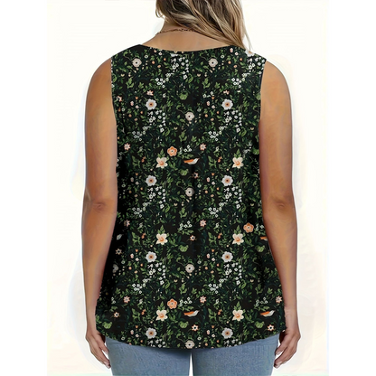 👚 50% OFF NOW! 🌸 Women's Printed Button Sleeveless Top – Breathable Fabric, Cute Pattern & Perfect for Summer Days ☀️