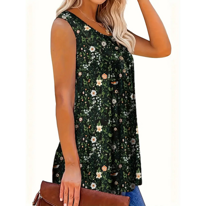 👚 50% OFF NOW! 🌸 Women's Printed Button Sleeveless Top – Breathable Fabric, Cute Pattern & Perfect for Summer Days ☀️