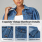 🧥 50% OFF NOW! ✨Women's Puff Short Sleeve Cropped Denim Jacket