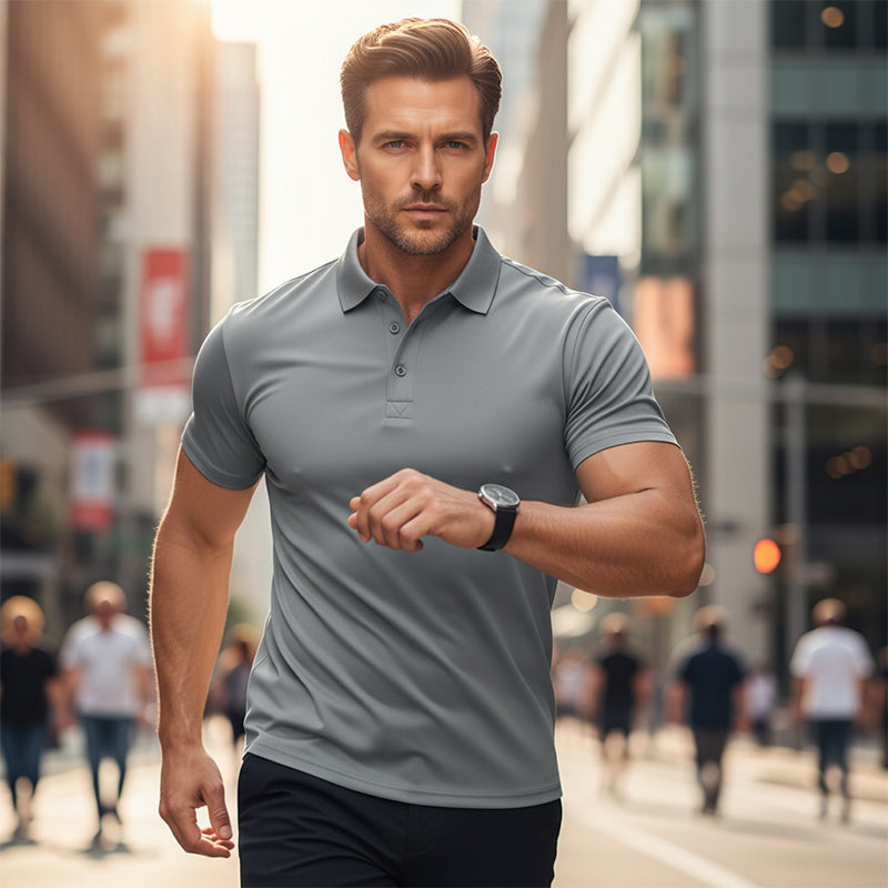 🥳2026 HOT SALE🥳💞50K+ SOLD!👔⚡ 50% OFF! Men's Lapel Tee – Wrinkle‑free, quick‑dry fabric. Tailored fit, 5 colors. Machine washable. Your smart‑casual essential. 🛡️🕊️