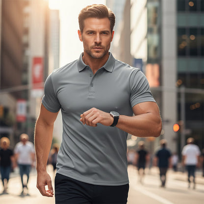 🥳2026 HOT SALE🥳💞50K+ SOLD!👔⚡ 50% OFF! Men's Lapel Tee – Wrinkle‑free, quick‑dry fabric. Tailored fit, 5 colors. Machine washable. Your smart‑casual essential. 🛡️🕊️