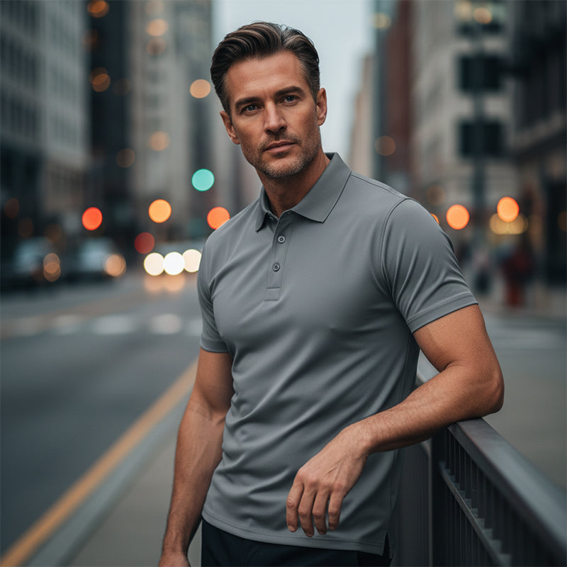 🥳2026 HOT SALE🥳💞50K+ SOLD!👔⚡ 50% OFF! Men's Lapel Tee – Wrinkle‑free, quick‑dry fabric. Tailored fit, 5 colors. Machine washable. Your smart‑casual essential. 🛡️🕊️